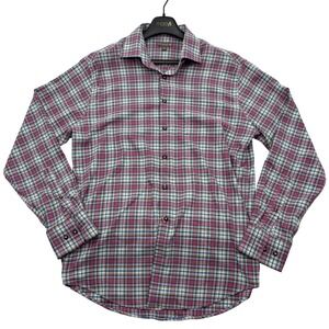 Peter Millar Crown Sport Multicolor Plaid Long Sleeve Button Down Shirt Mens L